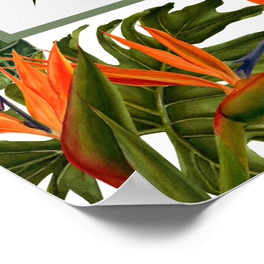 Tropisch bries bloemige trouwdag fotobooth poster (Hoek)