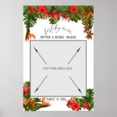 Tropisch bries bloemige trouwdag fotobooth poster (Voorkant)