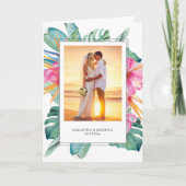 Tropisch Bruidspaar Trouw Dank Je Bedankkaart (Voorkant)