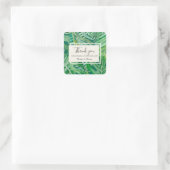 tropisch bruiloft dank je emerald groen vierkante sticker (Tas)