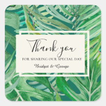 tropisch bruiloft dank je emerald groen