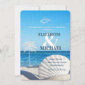 Tropisch Bruiloft Oceaan Strand Kaart (Voorkant)