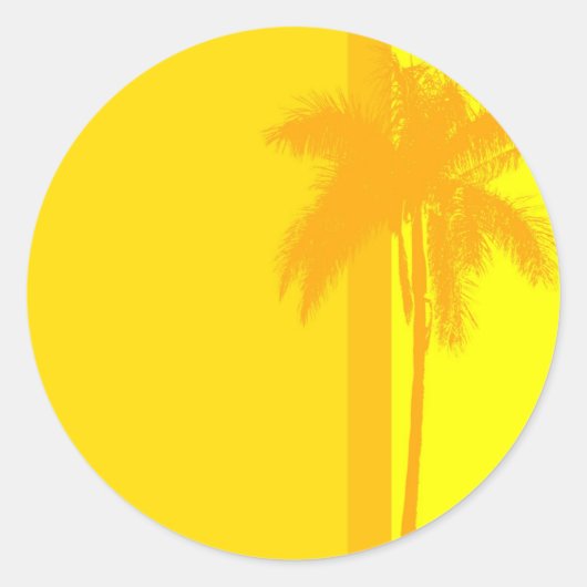 Tropisch bruiloft palm-boom ronde sticker (Voorkant)