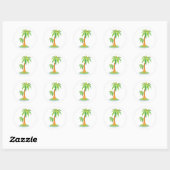 Tropisch bruiloft palm Trees Envelope Seal Ronde Sticker (Vel)