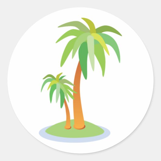 Tropisch bruiloft palm Trees Envelope Seal Ronde Sticker (Voorkant)