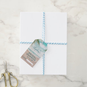 Tropisch Bruiloftsdisplay Eilandbries Showers Cadeaulabel