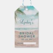 Tropisch Bruiloftsdisplay Eilandbries Showers Cadeaulabel (Voorkant)