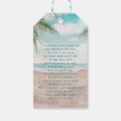 Tropisch Bruiloftsdisplay Eilandbries Showers Cadeaulabel (Achterkant)
