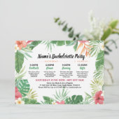 Tropisch Bruiloftsfeest Itinerary Aloha Uitnodigin Kaart (Staand voorkant)