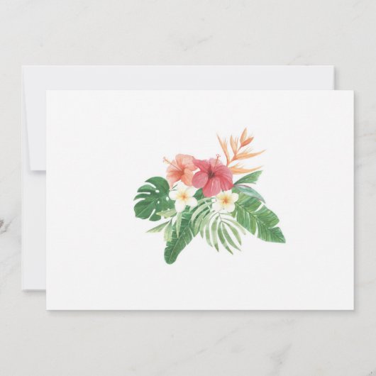 Tropisch Bruiloftsfeest Itinerary Aloha Uitnodigin Kaart (Achterkant)