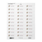 Tropisch Bruiloftsfeest met Bloemenschildering in Etiket (Full Sheet)