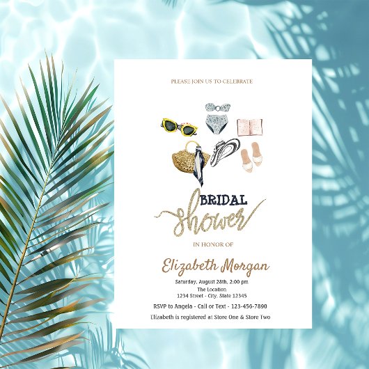 Tropisch bruiloftsfeest op het strand kaart