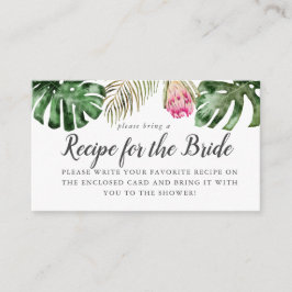 Tropisch Bruiloftsfeest Recept Verzoekkaart Informatiekaartje