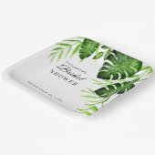 Tropisch Bruiloftsfeest Watercolor Script Jungle Papieren Bordje (Gebogen)