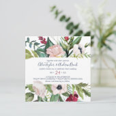 Tropisch bruinesplein huwelijk kaart (Staand voorkant)