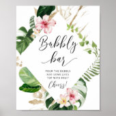 Tropisch bruisende bar bruiloft teken poster (Voorkant)