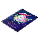 Tropisch buitenaards schip & Dino Astrologie Roze Notitieboek (Linkerzijde)