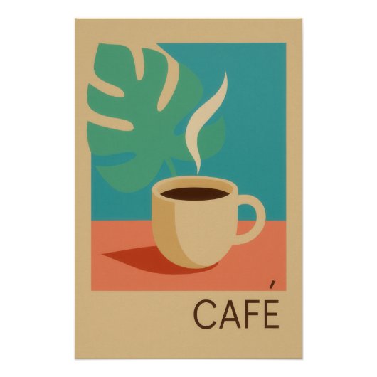 Tropisch café perfect poster (Voorkant)