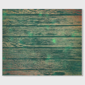 Tropisch Cali Woodland Green Gold Rustic Wood Cadeaupapier (Vlak)