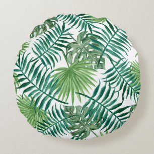 Tropisch Californië geeft zomerpalm Leaf Pattern Rond Kussen