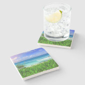 Tropisch Cancun Mexico Beach Zee Paradise Stenen Onderzetter (Zijkant)