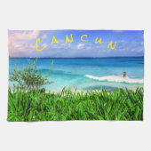 Tropisch Cancun Mexico Beach Zee Paradise Theedoek (Horizontaal)