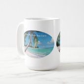 Tropisch Caraïbisch strand - Leef het leven waar j Koffiemok (Voorkant links)