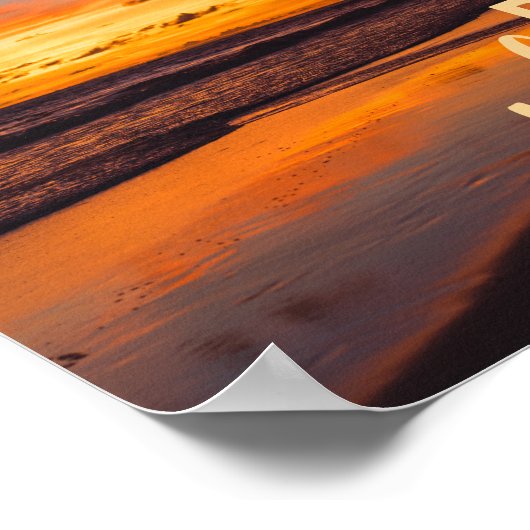 Tropisch Caraïbisch Sunset Beach alsjeblieft Poster (Hoek)