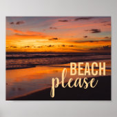 Tropisch Caraïbisch Sunset Beach alsjeblieft Poster (Voorkant)