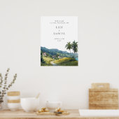 Tropisch Caraïbisch trouw welkom bord Poster (Keuken)