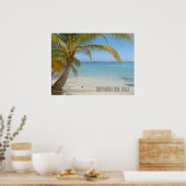 Tropisch Caribisch eiland Belize Strand en Palmen Poster (Keuken)