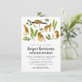 Tropisch Cheetah Oerwoud Birthday Party Kaart (Staand voorkant)