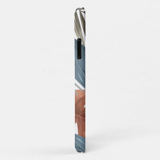 Tropisch chic brons Blauwgroen modern bloemmotief Case-Mate iPhone Case (Achterkant/rechts)