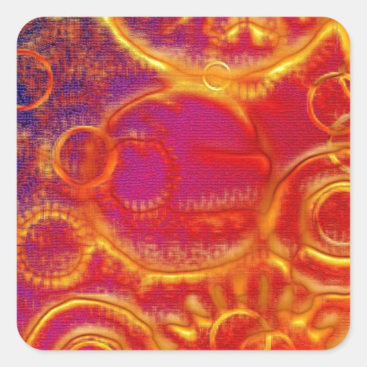 Tropisch chique stijlvolle Mod Beach Vierkante Sticker (Voorkant)