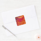 Tropisch chique stijlvolle Mod Beach Vierkante Sticker (Envelop)