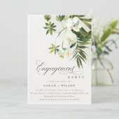Tropisch chique witte orchidee palmfauna Verloving Kaart (Staand voorkant)