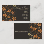 Tropisch chocolade Floral Visitekaartje (Voorkant / Achterkant)