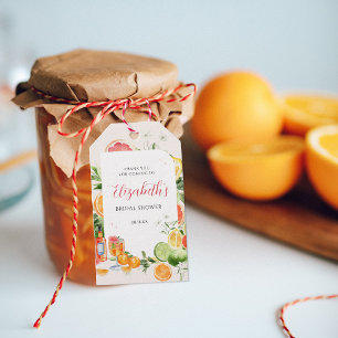 Tropisch Citrus Bruidsfeest Favor Tag Cadeaulabel