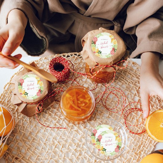 Tropisch Citrus Bruiloft Bridal Shower Dank Je Wel Ronde Sticker