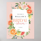 Tropisch Citrus Bruiloft Bridal Shower Welkomstbor Poster (Voorkant)