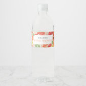 Tropisch Citrus Bruiloft Shower Waterfles Etiket (Voorkant)