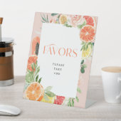 Tropisch Citrus Bruiloft Uitnodiging Favorieten Bo Reclamebord Met Voetstuk (Insitu)