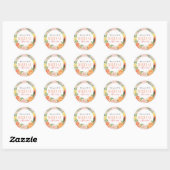 Tropisch Citrus Bruiloftsfeest Favor Ronde Sticker (Vel)