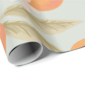 Tropisch Citrus Floral Mint Green Cadeaupapier (Rol Hoek)