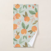 Tropisch Citrus Floral Mint Green Handdoek (Handdoek)