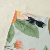 Tropisch Citrus Floral Mint Green Strandlaken (In situ)