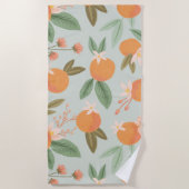 Tropisch Citrus Floral Mint Green Strandlaken (Voorkant)