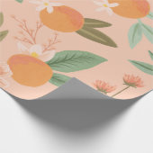 Tropisch citrus Floral roze Cadeaupapier (Hoek)