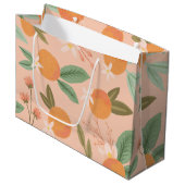 Tropisch citrus Floral roze Groot Cadeauzakje (Voorkant Gekanteld)