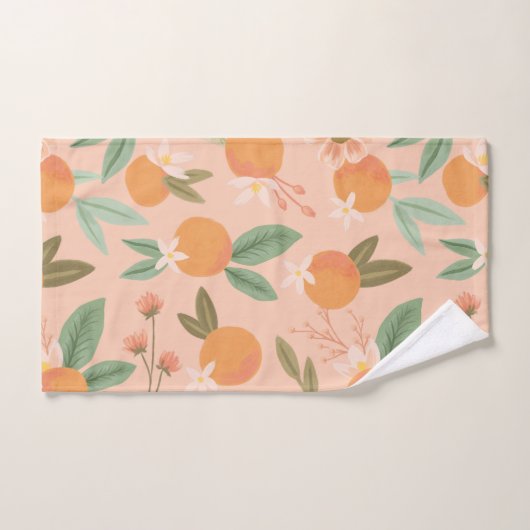Tropisch citrus Floral roze Handdoek (Handdoek)